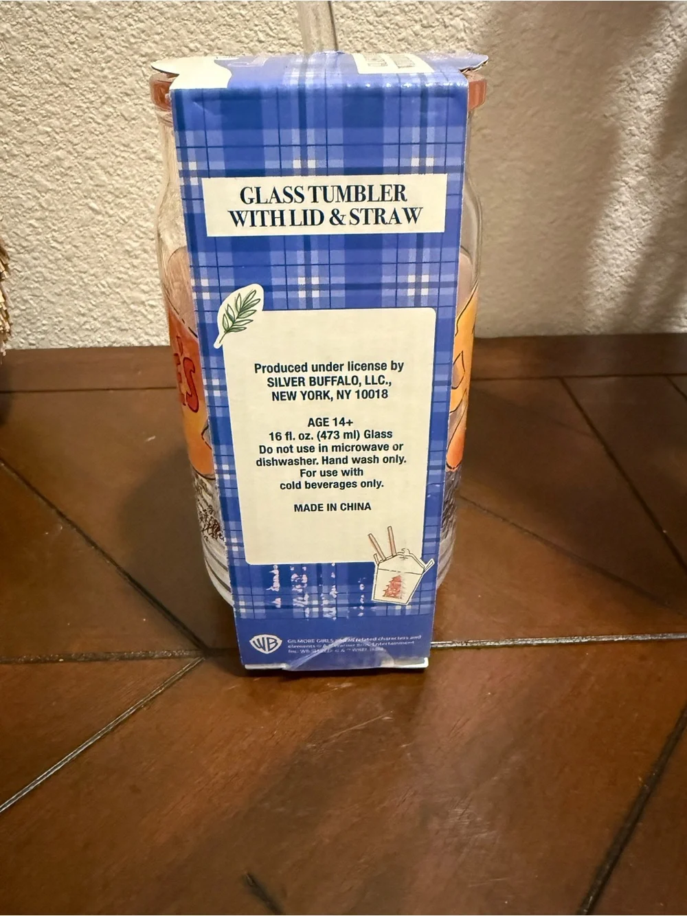 Gilmore Girls 16 Oz Reusable Glass Tumbler with Lid & Straw- LUKE’S- NWT